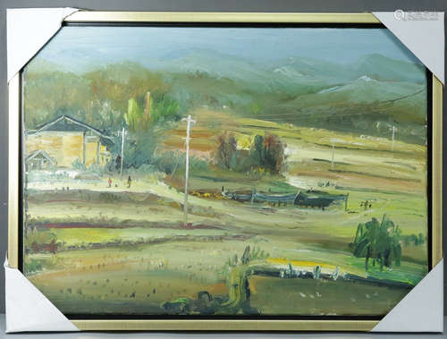 A LANDSCAPE PATTERN OIL PAINTING