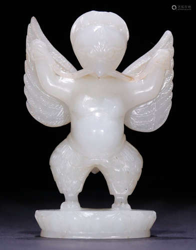 A HETIAN JADE BIRD PENDANT