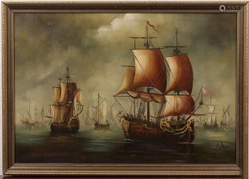 A FLEET PATTERN OIL PAINTING