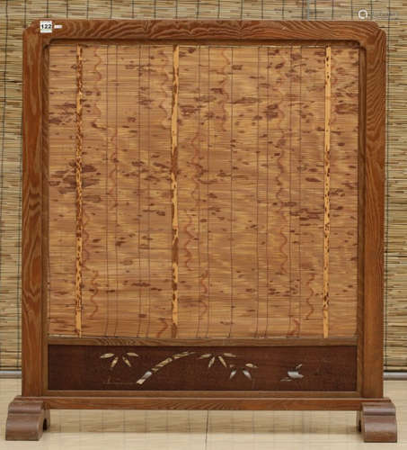 A HANDMADE BAMBOO SCREEN WITH FRAME