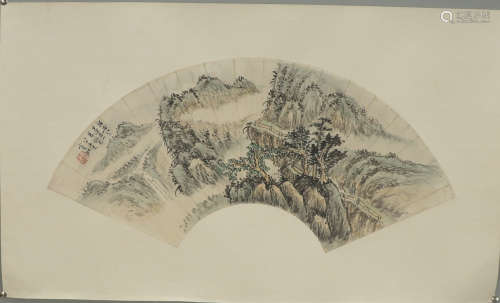 A LANDSCAPE PATTERN PAINTING FAN