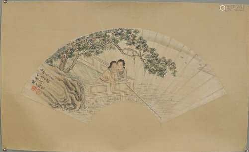 A FIGURE PATTERN PAINTING FAN