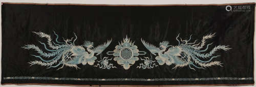 A BLACK BASE PHOENIX PATTERN EMBROIDERY