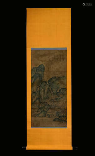 A CHINESE HAND PAINTED PAINTING VERTICAL SCROLL