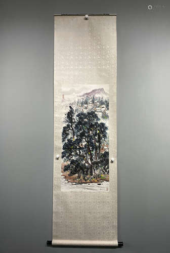 A CHINESE HAND PAINTED PAINTING VERTICAL SCROLL