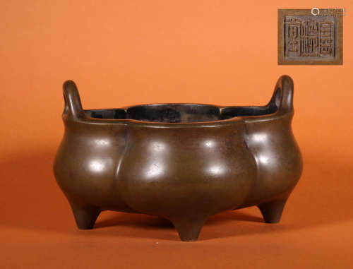 A CHINESE VINTAGE BRONZE INSENCE BURNER