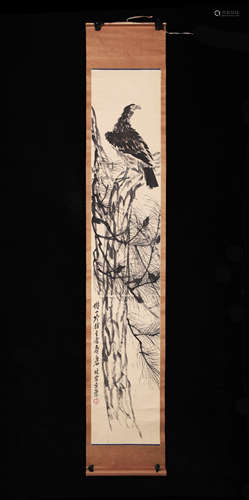 A CHINESE HAND PAINTING VERTICAL SCROLL