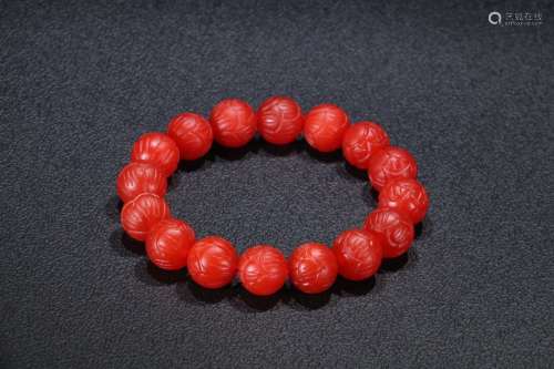A Chinese Red Agate Bracelet