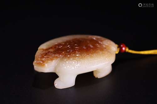 A Chinese Hetian Jade Turtle-Shaped Ornament