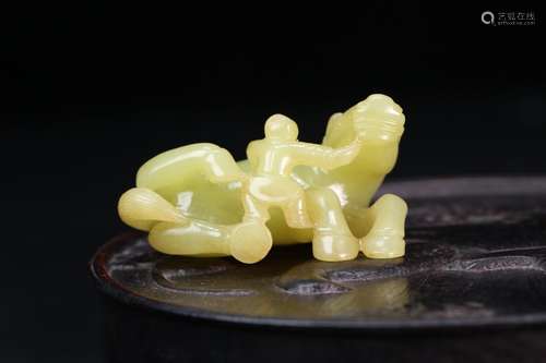 A Chinese Yellow Jade Ornament Of Horse-Shaped