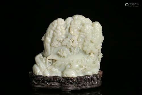 A Chinese Hetian Jade Story-Telling Ornament