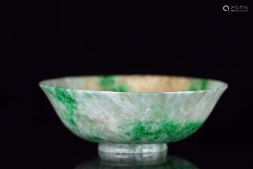 A Chinese Jadeite Bamboo Carving Bowl