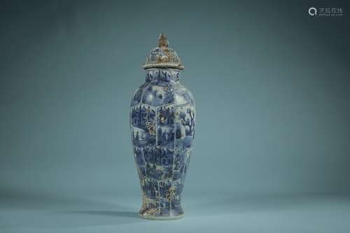 A Chinese Blue And White Vase With Cover