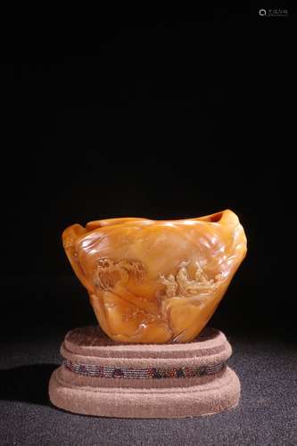 A Chinese Tianhuang Stone Cup-Shaped Ornament