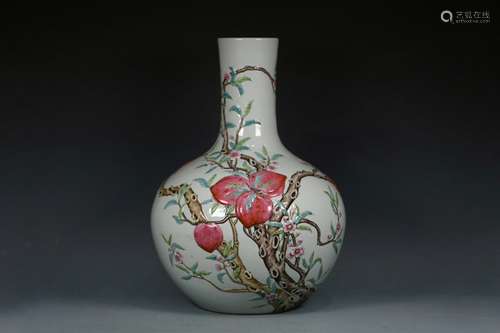 A Chinese Famille Rose Bottle Vase