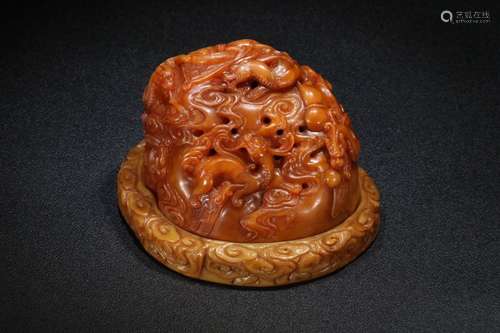 A Chinese Tianhuang Stone Censer Of Carving