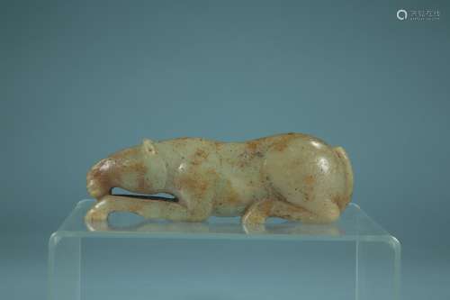 A Chinese Hetian Jade Horse-Shaped Ornament