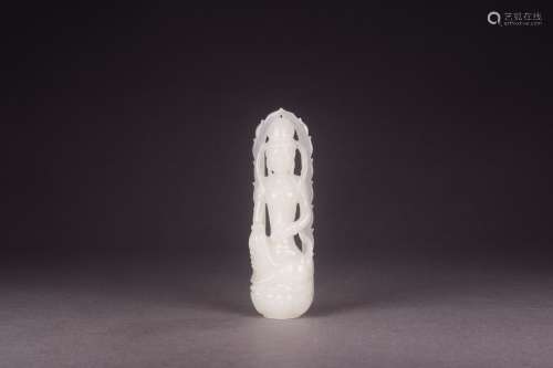 A Chinese Hetian Jade Pendant Of Guanyin Shaped