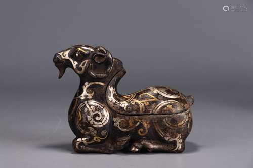 A Chinese Bronze Censer Of Goat Shaped