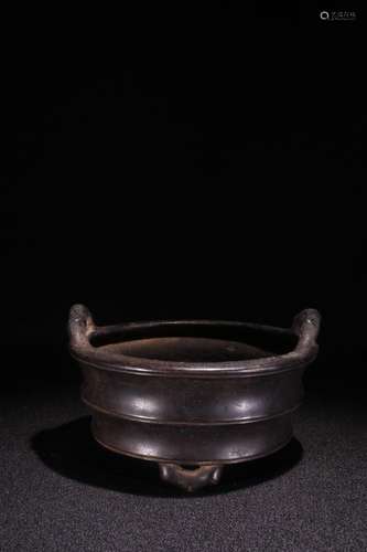 A Chinese Bronze Censer Of Bamboo Pattern