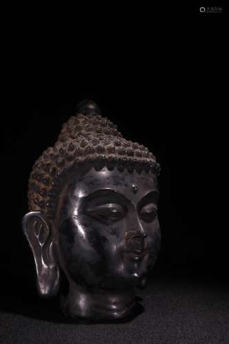 A Chinese Bronze Buddha Head