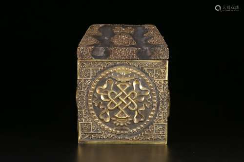 A Chinese Silver Box Of Floral Carving