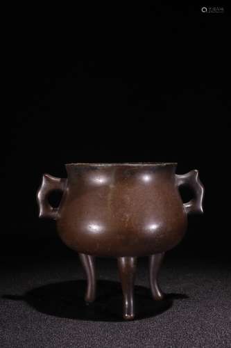 A Chinese Bronze Tripod Censer Of Dragon