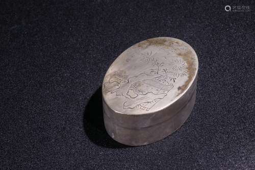 A Chinese Bronze Box With Cover