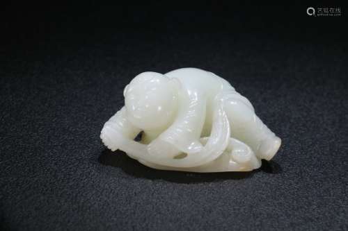 A Chinese Hetian Jade Figure-Shaped Ornament