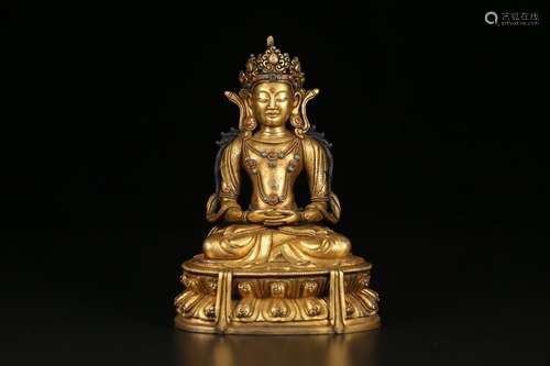 A Chinese Gilt Bronze Buddha