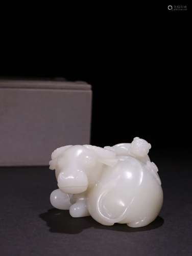 A Chinese Hetian Jade Figure-Shaped Ornament