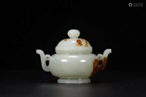 A Chinese Hetian Jade Two-Ear Censer