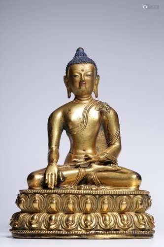 A Chinese Gilt Bronze Gautama Buddha