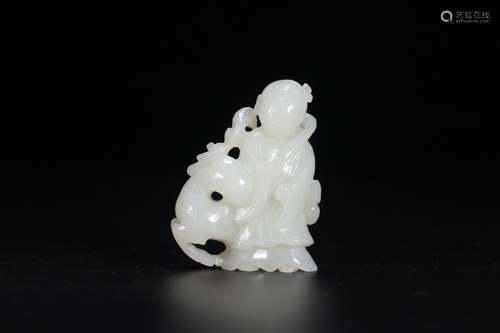 A Chinese Hetian Jade Story-Telling Ornament