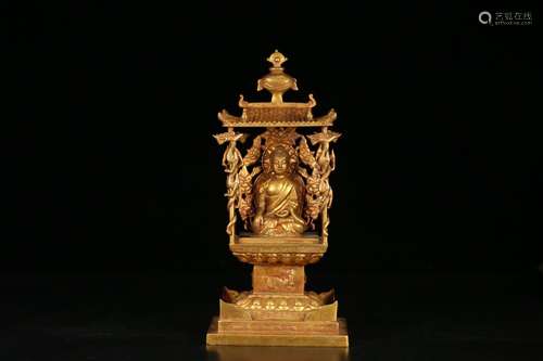 A Chinese Gilt Bronze Gautama Buddha