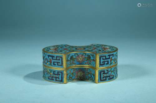 A Chinese Cloisonne Box With Floral Carving