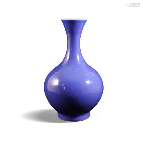 清光绪  霁蓝釉赏瓶