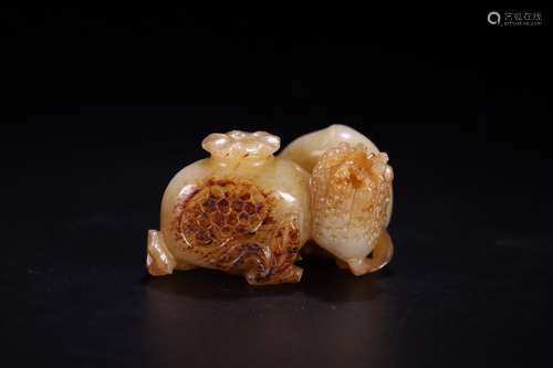 A Chinese Hetian Jade Pendant Of Fruit