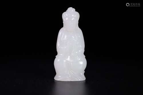 A Chinese Hetian Jade Guanyin