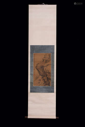A Chinese Vertical Axis Painting Of Landscape Shi Tao mark