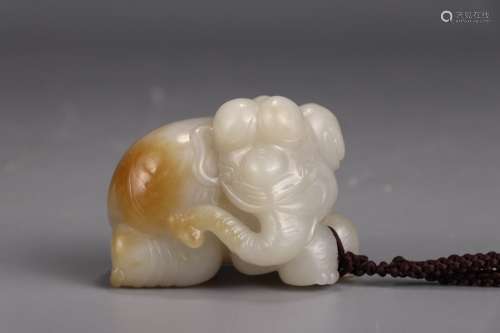 A Chinese Hetian Jade Pendant Of Elephant