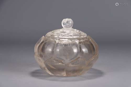 A Chinese Crystal Box With Cover