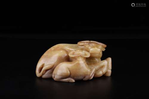 A Chinese Hetian Jade Ornament Of Bull