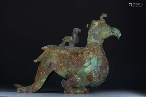 A Chinese Bronze Ware Ornament Of Beast