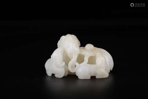 A Chinese Hetian Jade Ornament Of Goat