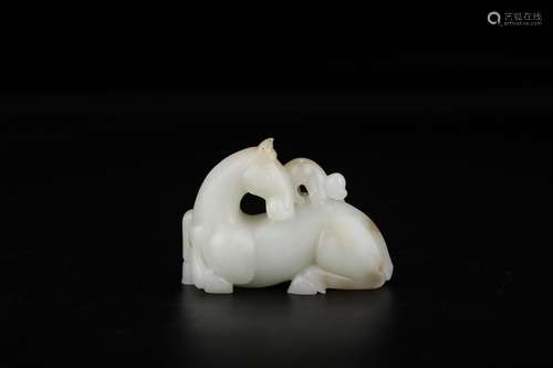 A Chinese Hetian Jade Of Horse