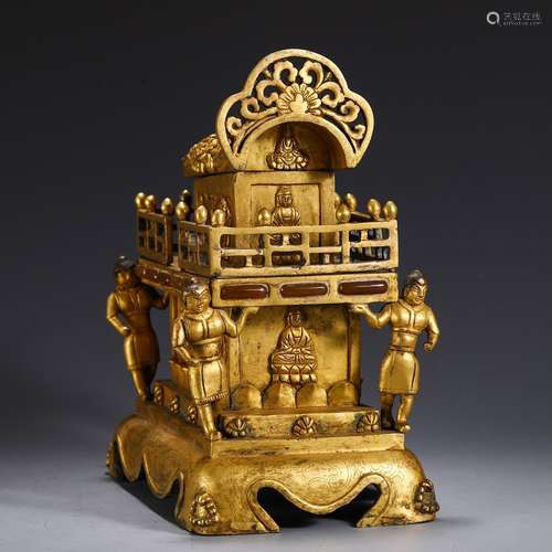 A Chinese Gilt Bronze Ornament