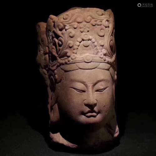 A Chinese Stone-Carving Buddha Head