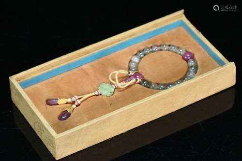 A Chinese Tourmaline Bracelet With Box