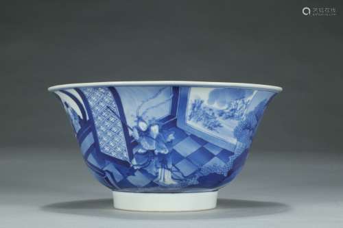 A Chinese Blue And White Cup With Marking